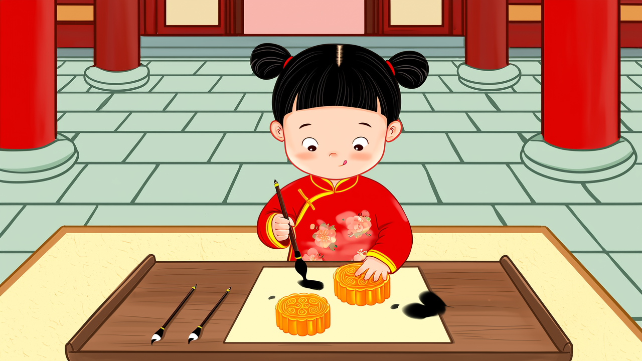 宝贝画月饼 宝贝画月饼