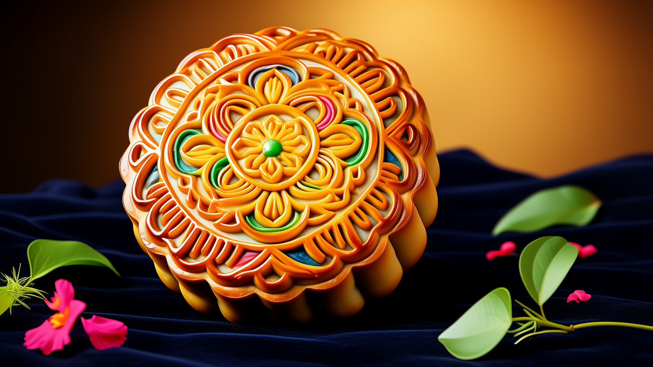 画彩色月饼 画彩色月饼