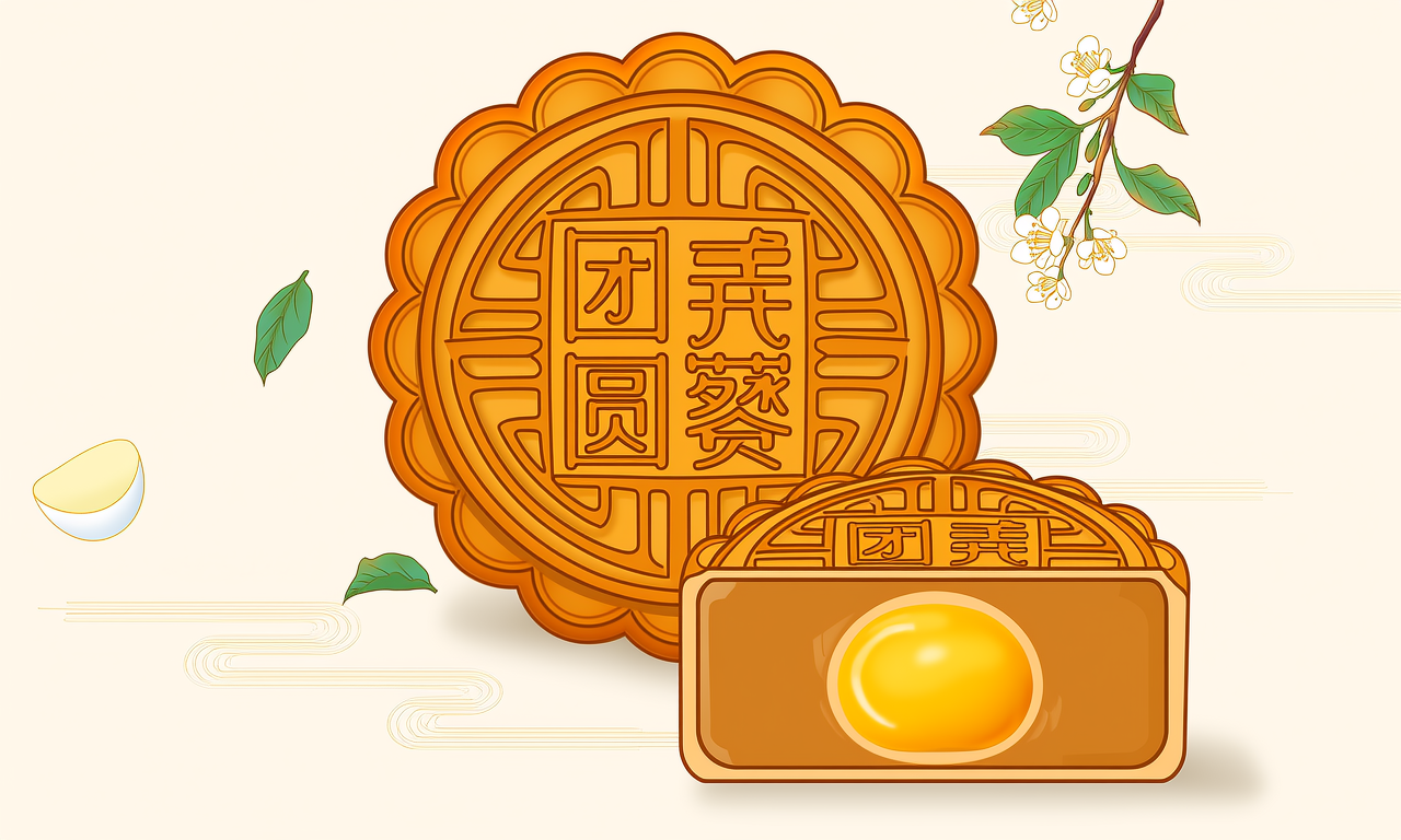 月饼简约画